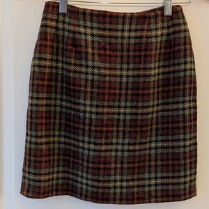 Laura Ashley Vintage Tartan Wool Plaid Mini Skirt Size 6